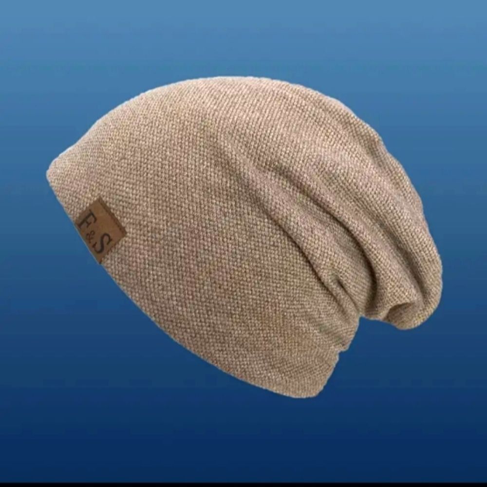 TAUPE slouchy beanie hat new tan skull cap head warmer